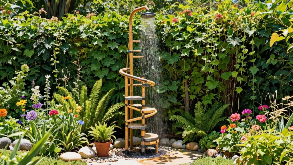 9 Spiral Outdoor Shower Ideas for a Unique and Space Saving Backyard Feature